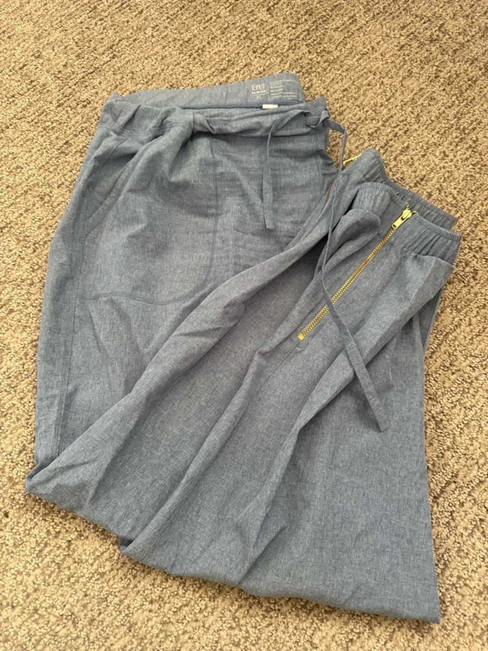 Men's Lightweight Drawstring Jogger Pants - Blue